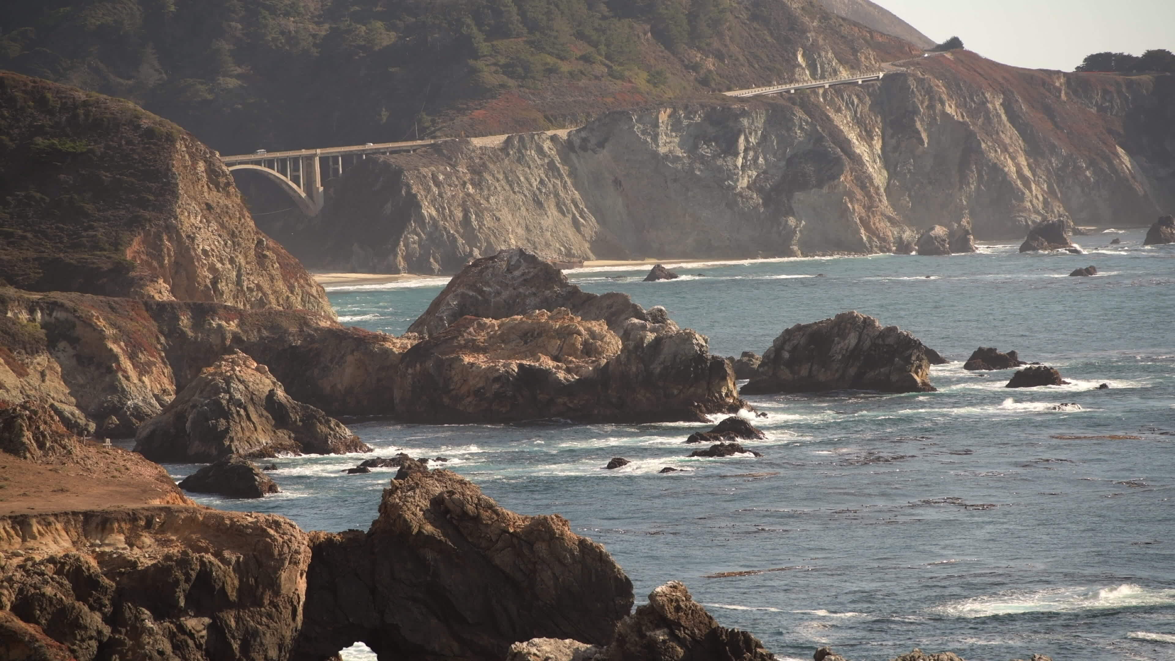 California Coastal Highway 1 and the Pacific Ocean 24819094 Stock Video