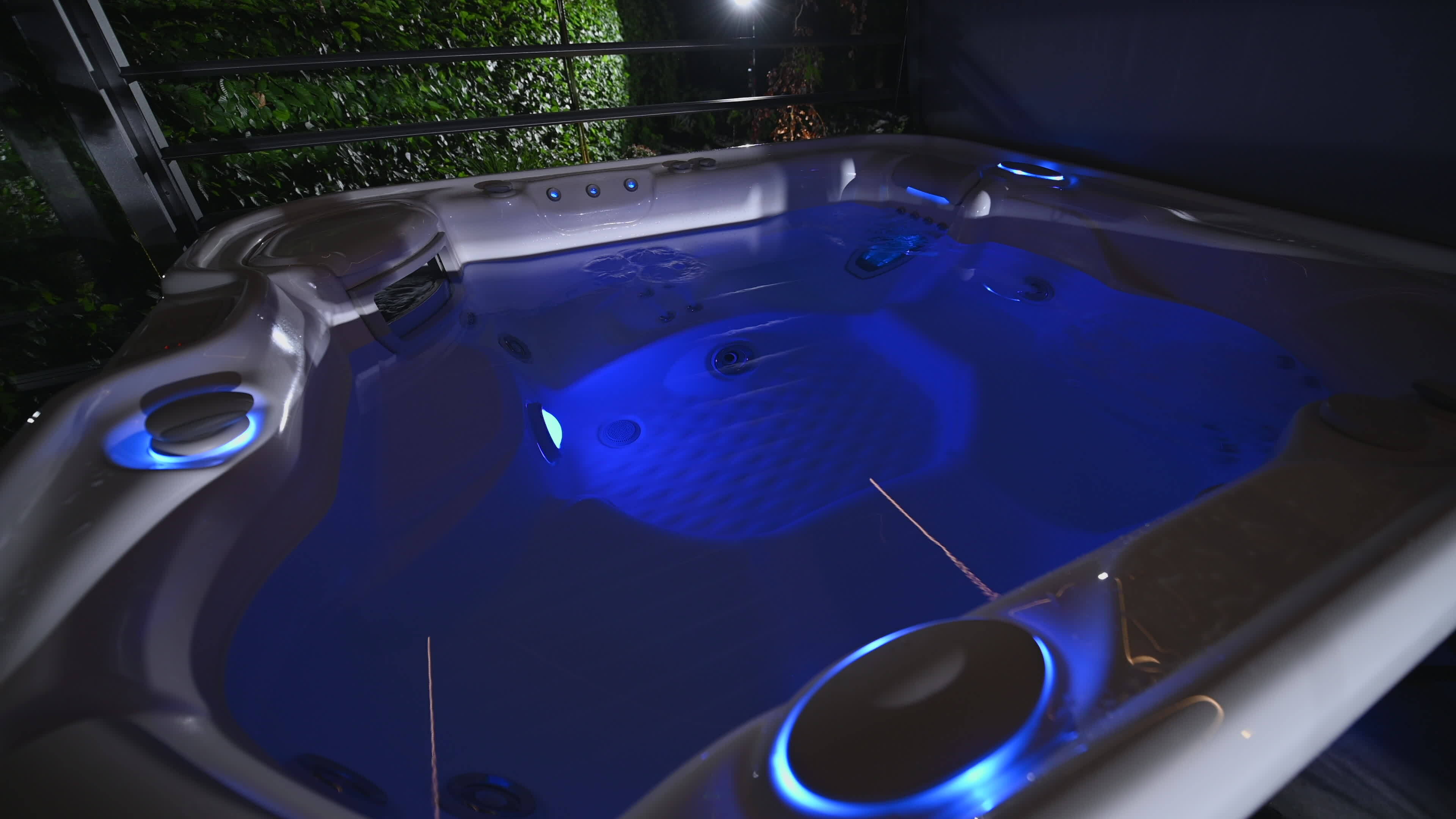 Turning On Modern Elegant Hot Tub During Summer Evening 24819099 Stock