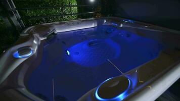 Turning On Modern Elegant Hot Tub During Summer Evening video