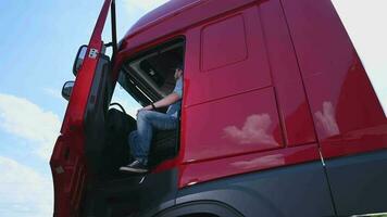 Professional Semi Truck Driver Behind the Wheel video