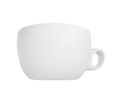 3d Foto realistisch Weiß Tasse Symbol Attrappe, Lehrmodell, Simulation Wiedergabe. Design Vorlage zum spotten hoch. Keramik sauber Weiß Becher mit ein matt bewirken isoliert transparent png