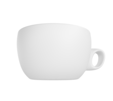 3d foto realista blanco taza icono Bosquejo representación. diseño modelo para burlarse de arriba. cerámico limpiar blanco jarra con un mate efecto aislado transparente png