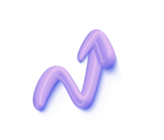 3d Pfeil abstrakt Zickzack- und richtig oben Zeiger Symbol minimalistisch Stil Illustration. isoliert transparent png