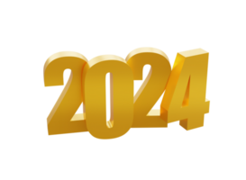 content Nouveau année 2024 avec brillant 3d d'or Nombres isolé transparent png. vacances d'or fête conception. prime élément pour affiches, bannières, calendrier et salutation carte png