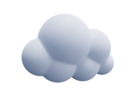 luz branco 3d nuvem ícone fofa Renderização. render suave volta desenho animado fofo nuvem ícone forma ilustração isolado transparente png