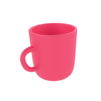 3d photo realistic red cup icon mockup rendering. Design Template for Mock Up. ceramic clean mug with a matte effect isolated transparent png