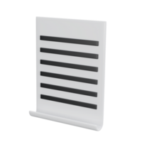 3d vit ark av papper dokumentera med stroke logotyp ikon. förvaltning effektiv arbete på projekt planen begrepp, uppdrag och examen, arbete lösning framställa illustration. isolerat transparent png
