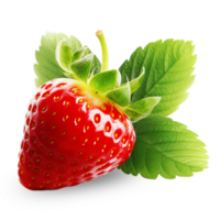 fraise transparent Contexte fraise png lumière fraise avec feuille ai généré