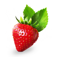 fraise transparent Contexte fraise png lumière fraise avec feuille ai généré