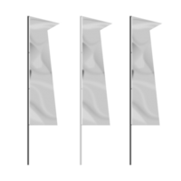 Blank flag banner on pole for mockup png