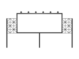 leer groß Größe Plakatwand mit Lampe zum Attrappe, Lehrmodell, Simulation png