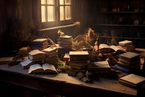 books on the table photo