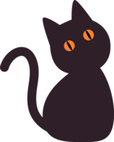 sorcière noir chat Orange yeux Couleur png