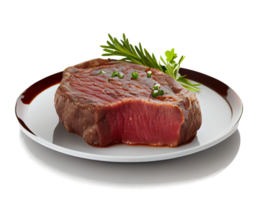 delicioso filete en transparente antecedentes generativo ai png