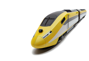 moderno alto velocidad tren en transparente antecedentes generativo ai png