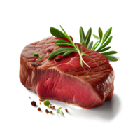 delicioso bife em transparente fundo generativo ai png