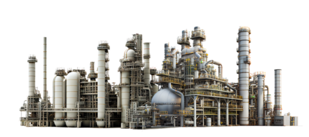 Big industrial factory on transparent background png