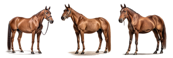 elegant bruin paard Aan een transparant achtergrond voor decoreren projecten. generatief ai png