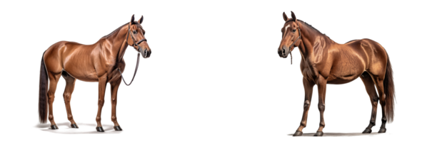 elegante marrón caballo en un transparente antecedentes para decorando proyectos generativo ai png