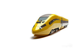 moderne haute la vitesse train sur transparent Contexte génératif ai png