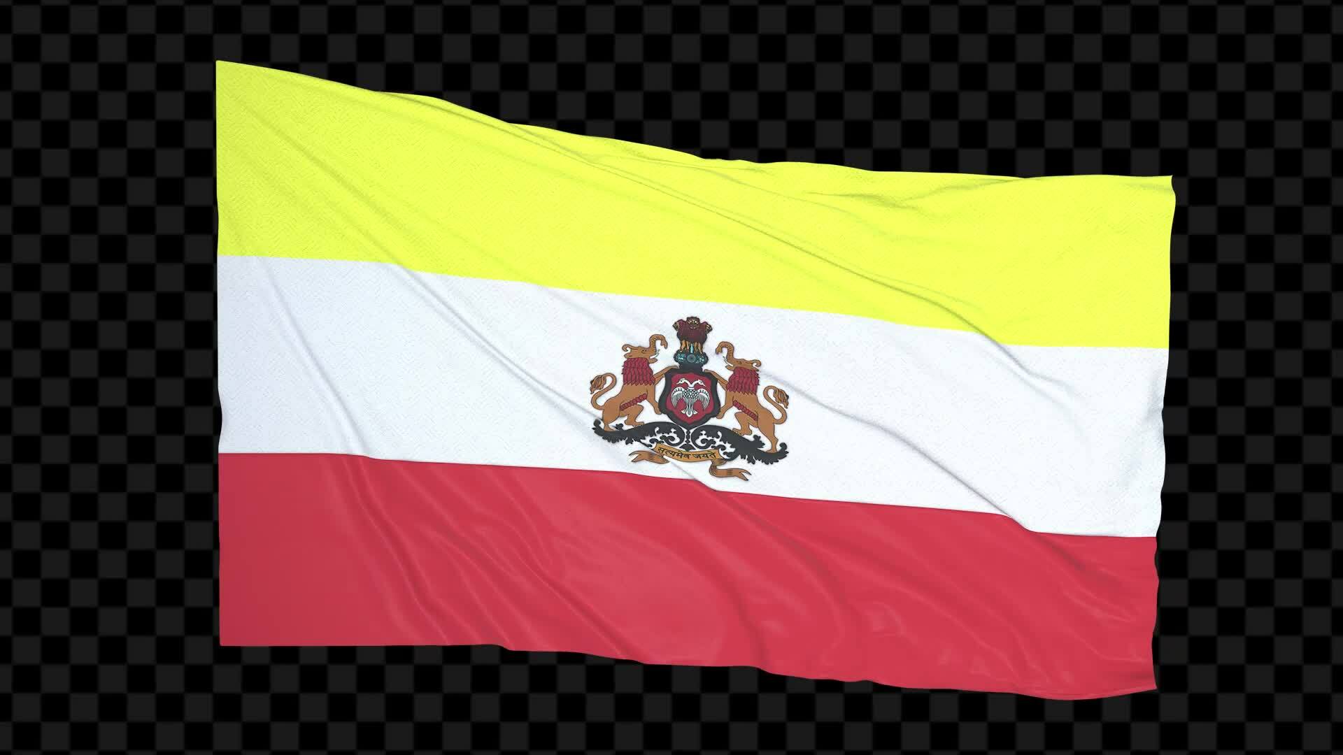 Karnataka flag waving 24819603 Stock Video at Vecteezy