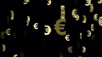 dyka in i de värld av euro valuta med ett informativ animerad monter, slinga animering med transparent bakgrund video