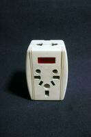 white electric socket with worn out condition photo