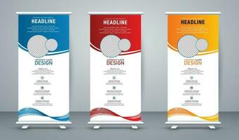 Business Roll up banner template vector roll up stand banner design stand design