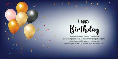 realistic Birthday background with Vector Design