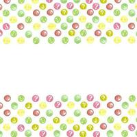 Hand drawn colorful watercolor beads frame. Isolated on white. Can be used for cards, invitations, label. photo