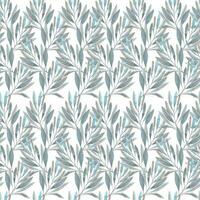 Hand drawn watercolor grey, blue and copper flowers and leaves seamless pattern. Isolated on white. Can be used for gift-wrapping, patterns, textile, fabric. photo