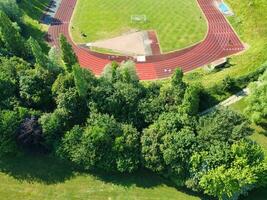 Aerial View of Luton Town of England UK at over the Wardown Public Park, The Drone's Camera Footage Was Captured on June 13th, 2023 photo