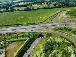 Aerial View of Luton Town of England UK at over the Wardown Public Park, The Drone's Camera Footage Was Captured on June 13th, 2023 photo