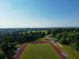 Aerial View of Luton Town of England UK at over the Wardown Public Park, The Drone's Camera Footage Was Captured on June 13th, 2023 photo