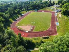 Aerial View of Luton Town of England UK at over the Wardown Public Park, The Drone's Camera Footage Was Captured on June 13th, 2023 photo