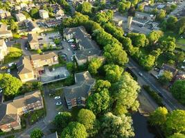 Aerial View of Luton Town of England UK at over the Wardown Public Park, The Drone's Camera Footage Was Captured on June 13th, 2023 photo