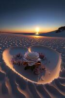 flower that is sitting in the sand. . photo