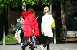 Beautiful Image of People at The Mall Shopping Centre Downtown of Central Luton City of England Great Britain for Shopping and Walking. The Image Was Captured on 02-June 2023 photo