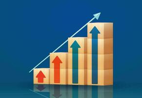 Wooden blocks are arranged like a ladder with an upward arrow. Ladder career path concept for successful process of business growth vector