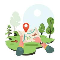 Trendy Forest Tracking vector