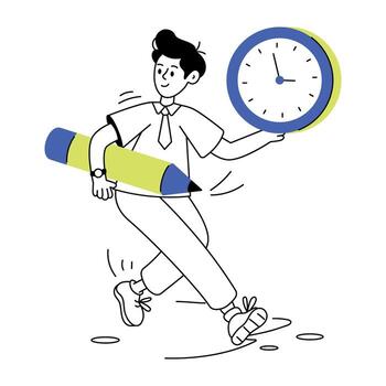 tiempo de trabajo de moda vector