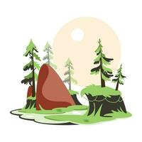 Trendy Forest View vector