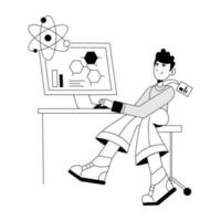 Trendy Scientist Analysis vector