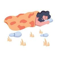 Trendy Cave Sleep vector