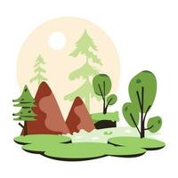 Trendy Nature Landscape vector