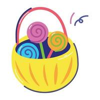 Trendy Candy Basket vector