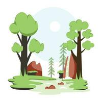 Trendy Woodland River vector