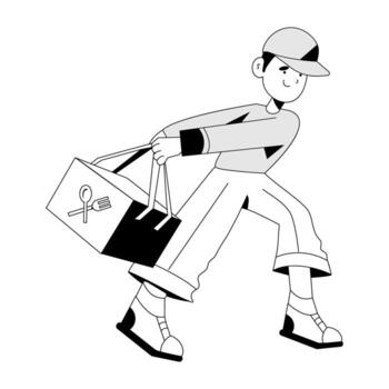 Trendy Delivery Guy vector
