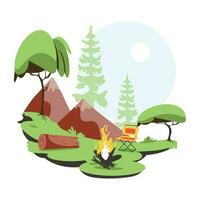 Trendy Camping Site vector