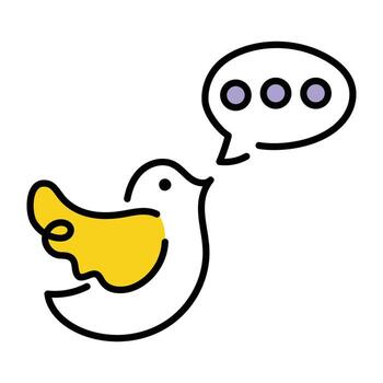 Trendy Bird Talking vector